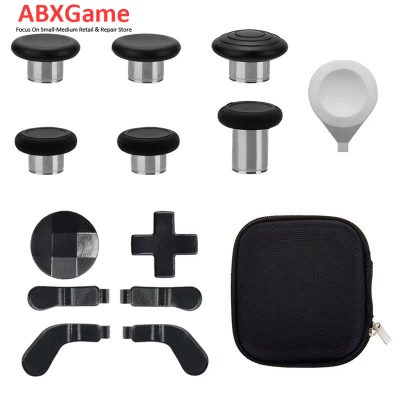 13 PCS Thumbsticks Grips Metal Magnetic D-PAD Stick Set for Xbox Elite 2 Controller - Black
