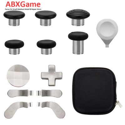 13 PCS Thumbsticks Grips Metal Magnetic D-PAD Stick Set for Xbox Elite 2 Controller - Silver
