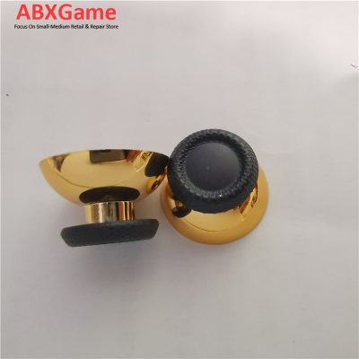 2 PCS Bicolor Analog Top Cover Thumbstick Caps Set for PS5 Controller – Black & Chrome Gold