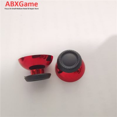 2 PCS Bicolor Analog Top Cover Thumbstick Caps Set for PS5 Controller – Black & Chrome Red