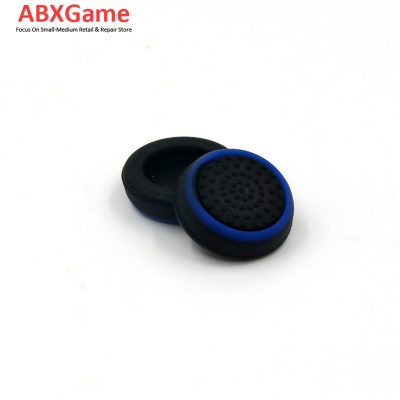 2Pcs/set TPU Pimple Thumb Grip Analog Stick Cover Caps for PS5 Controller- Black with Blue Circle