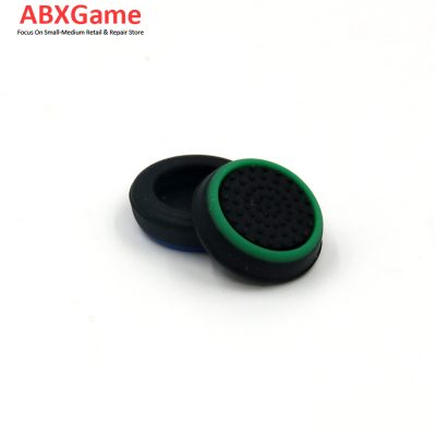 2Pcs/set TPU Pimple Thumb Grip Analog Stick Cover Caps for PS5 Controller- Black with Green Circle