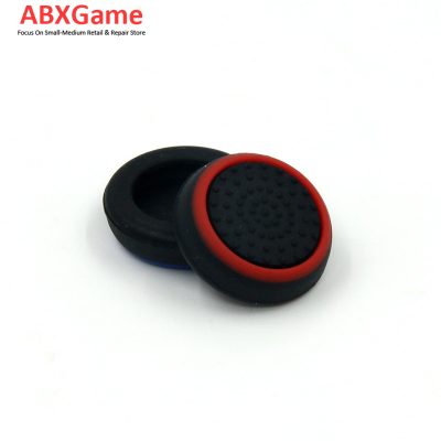 2Pcs/set TPU Pimple Thumb Grip Analog Stick Cover Caps for PS5 Controller- Black with Red Circle