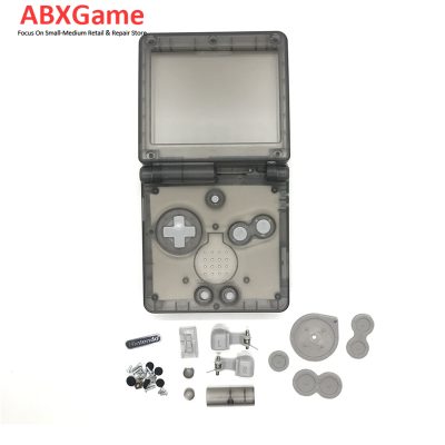 Full Housing Shell with Button Set For Nintendo GBA SP Game boy Advance SP - Clear Black