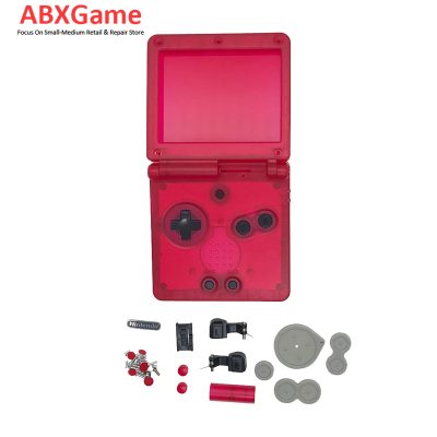Full Housing Shell with Button Set For Nintendo GBA SP Game boy Advance SP - Clear Red