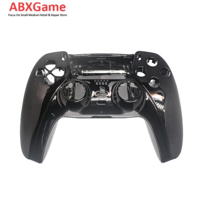 Top Bottom & Face Trim Housing Shell Case for Playstation 5 PS5 DualSense Wireless Controller - Chrome Black