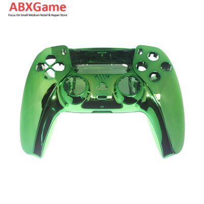 Top Bottom & Face Trim Housing Shell Case for Playstation 5 PS5 DualSense Wireless Controller - Chrome Green