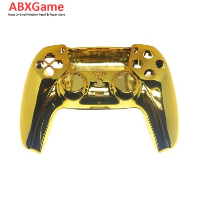 Top Bottom & Face Trim Housing Shell Case for Playstation 5 PS5 DualSense Wireless Controller - Chrome Yellow