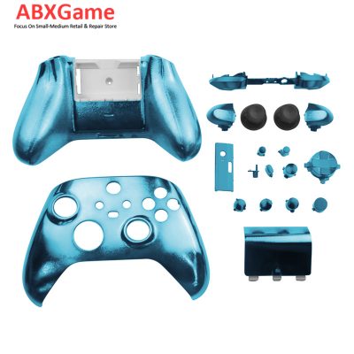 Top Bottom Shell Case With Full Button Set for Xbox Series X|S Controller – Chrome Blue