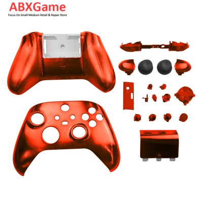 Top Bottom Shell Case With Full Button Set for Xbox Series X|S Controller – Chrome Red