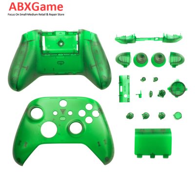 Top Bottom Shell Case With Full Button Set for Xbox Series X|S Controller – Clear Green