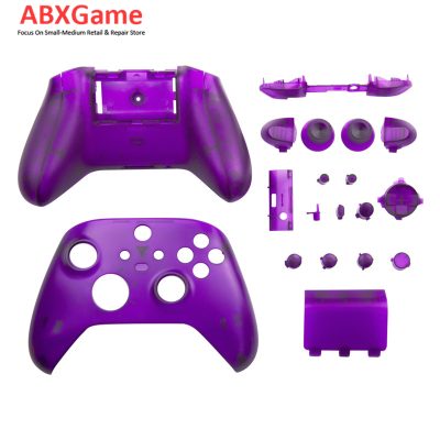 Top Bottom Shell Case With Full Button Set for Xbox Series X|S Controller – Clear Purple