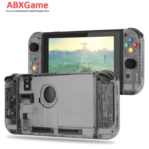 (Update Version) Full Set Housing Shell Case for Nintendo Switch - Clear Black