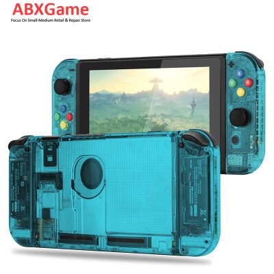 (Update Version) Full Set Housing Shell Case for Nintendo Switch - Clear Blue