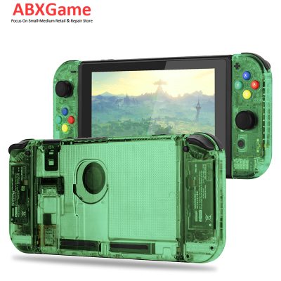 (Update Version) Full Set Housing Shell Case for Nintendo Switch - Clear Green