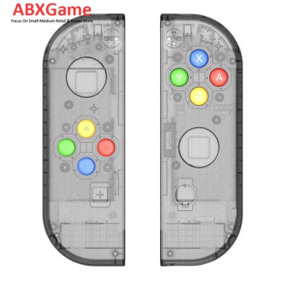 (Update Version) Housing Shell Case With Buttons for Nintendo Switch Joy-Con - Clear Black