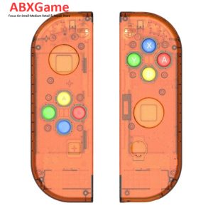 (Update Version) Housing Shell Case With Buttons for Nintendo Switch Joy-Con - Clear Orange