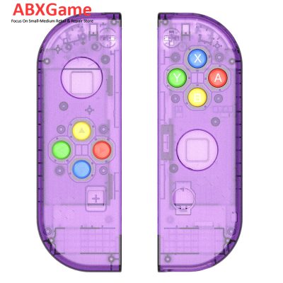 (Update Version) Housing Shell Case With Buttons for Nintendo Switch Joy-Con - Clear Purple