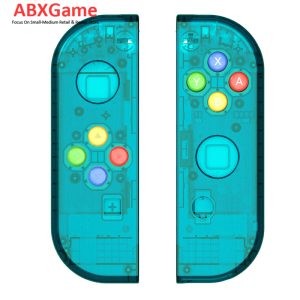 (Update Version) Housing Shell Case With Buttons for Nintendo Switch Joy-Con – Clear Blue